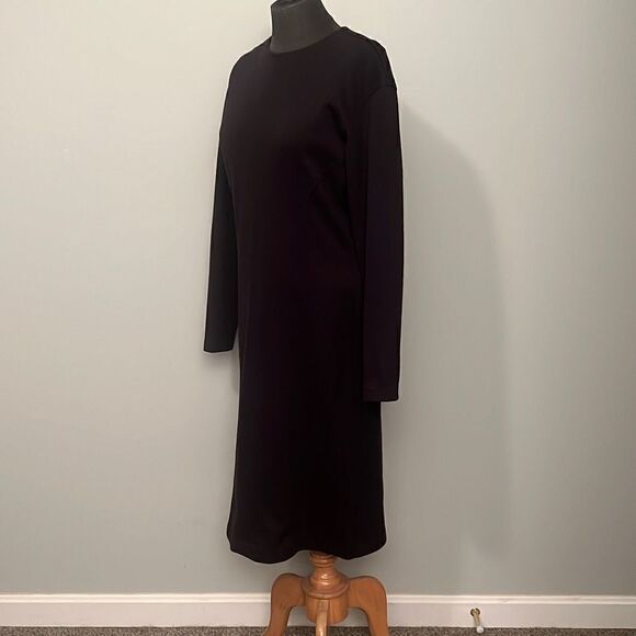 Vintage April Rain Women's Black Crew Neck Cotton Blend Sheath Dress Large - Picture 6 of 12